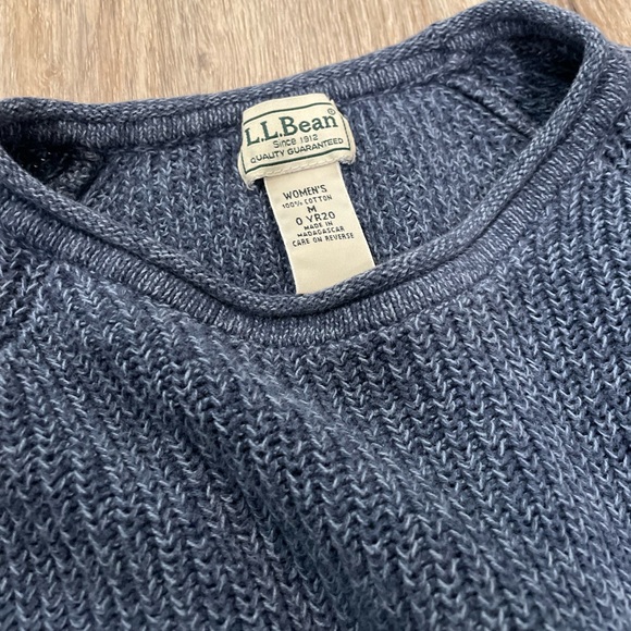 Vintage LL Bean—Women’s M— Blue Knit Sweater—100% Cotton— GREAT Condition! - Picture 5 of 8